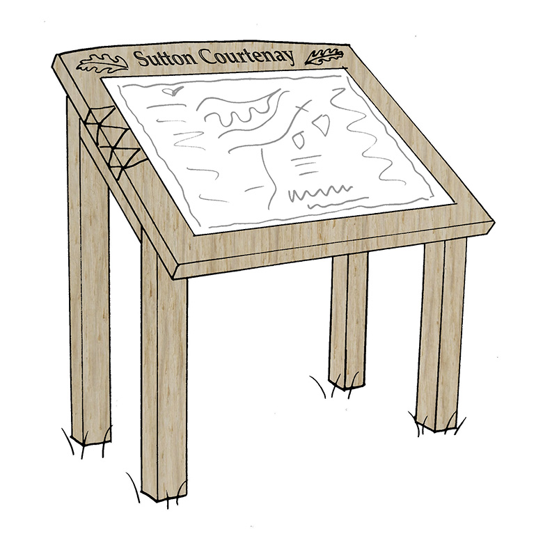 oak map lectern sketch